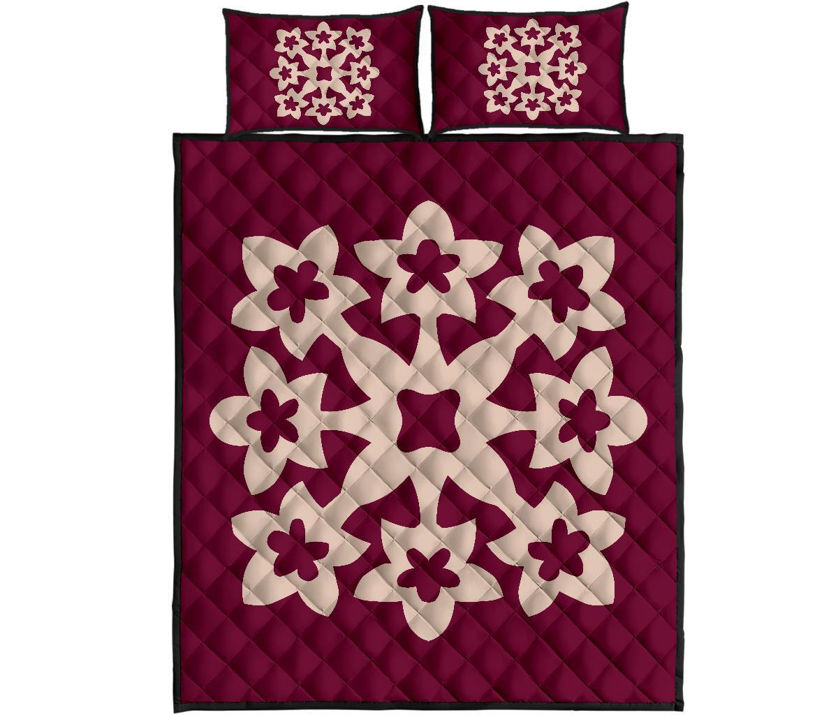 Hawaiian Quilt Bed Set Royal Pattern - Pink - A1 Style Art - Polynesian Pride