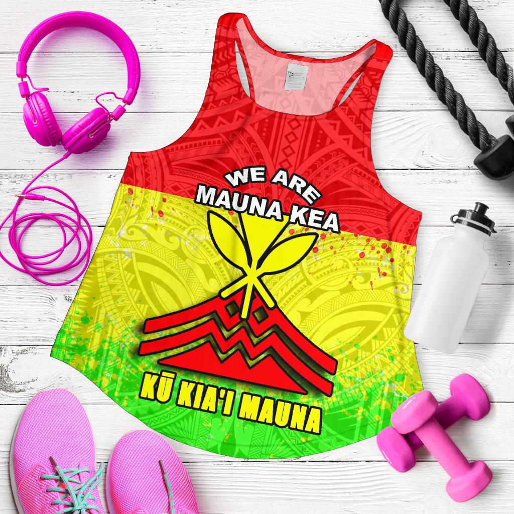 Mauna Women's Racerback Tank - Protect Mauna Kea Art - Polynesian Pride
