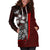 Kosrae Micronesian Women's Hoodie Dress Red - Turtle With Hook - Polynesian Pride