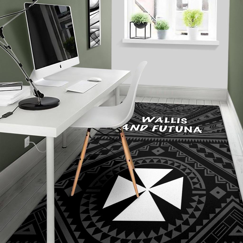 Wallis and Futuna Area Rug - Wallis and Futuna Seal With Polynesian Tattoo Style - Polynesian Pride