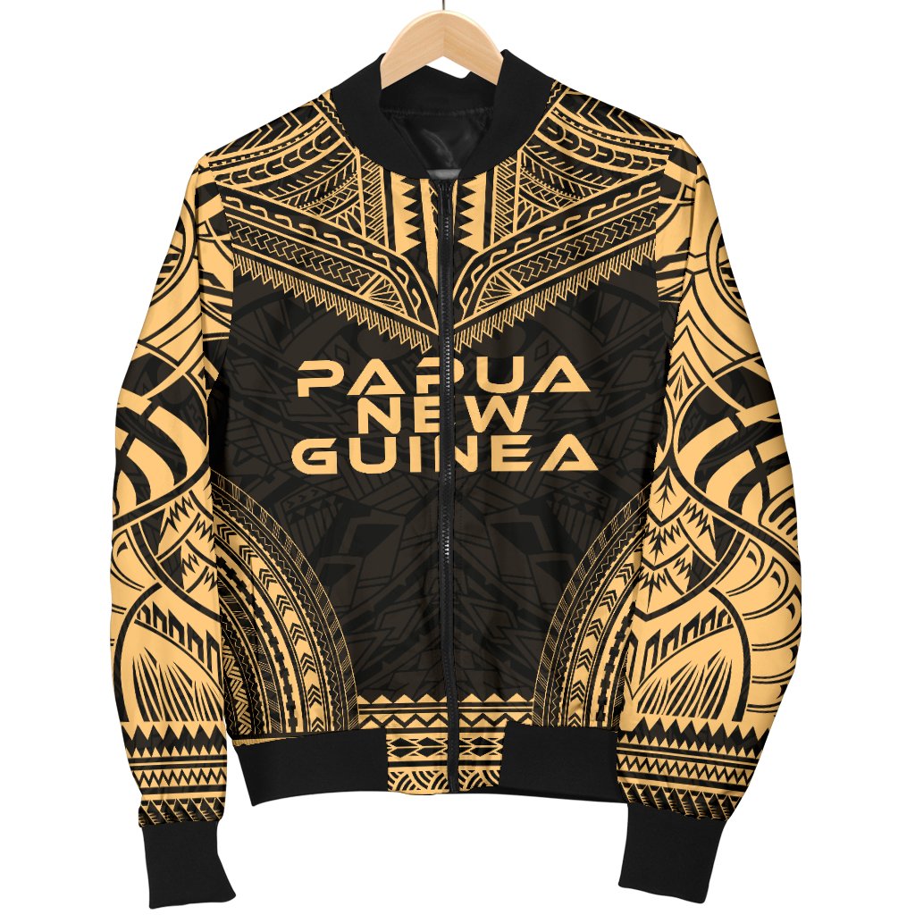 Papua New Guinea Polynesian Chief Men's Bomber Jacket - Gold Version - Polynesian Pride