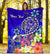 Tahiti Custom Personalised Premium Blanket - Turtle Plumeria (Blue) - Polynesian Pride
