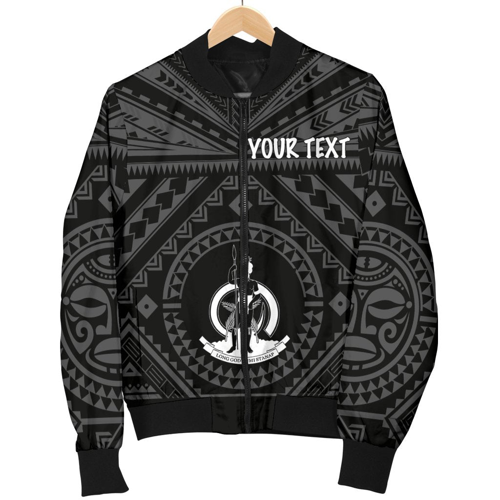Vanuatu Personalised Men's Bomber Jacket - Vanuatu Seal With Polynesian Tattoo Style - Polynesian Pride