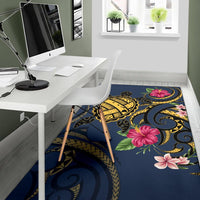 Hawaii Polynesian Turtle Hibiscus Plumeria Rug - Nane Style - Polynesian Pride