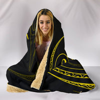 Hawaii Turtle Hibicus Hooded Blanket - Yellow - Frida Style - Polynesian Pride