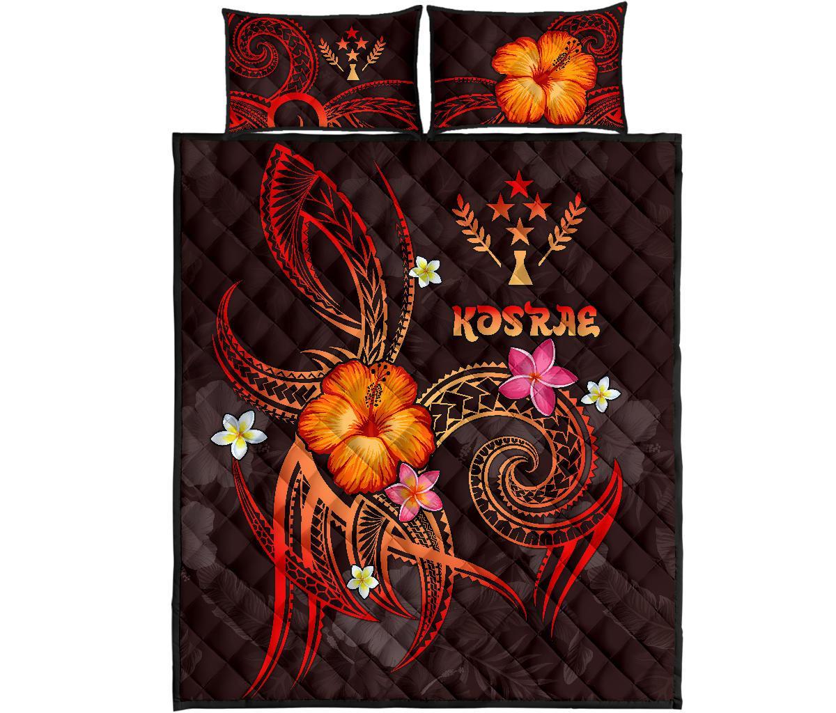 Kosrae Polynesian Quilt Bed Set - Legend of Kosrae (Red) - Polynesian Pride