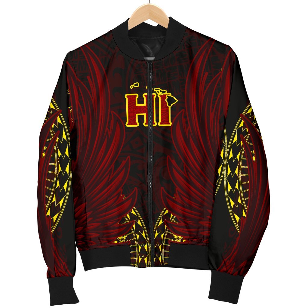 Hawaiian Women's Bomber Jacket Kanaka Wings Hawaii Women's Bomber Jacket - JV Style - Polynesian Pride