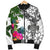 Nauru Custom Personalised Men's Bomber Jacket White - Turtle Plumeria Banana Leaf - Polynesian Pride