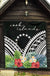 Cook Islands Premium Quilt - Cook Islands Coat of Arms & Polynesian Tropical Flowers White - Polynesian Pride