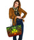 Polynesian Wallis and Futuna Personalised Leather Tote Bag - Reggae Vintage Polynesian Patterns - Polynesian Pride