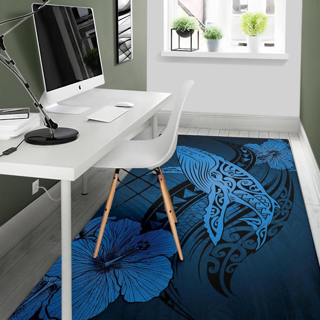 Hawaii Polynesia Whale Hibiscus - Pastel Blue - Polynesian Pride