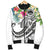 FSM Polynesian Men's Bomber Jacket - Summer Plumeria (White) - Polynesian Pride