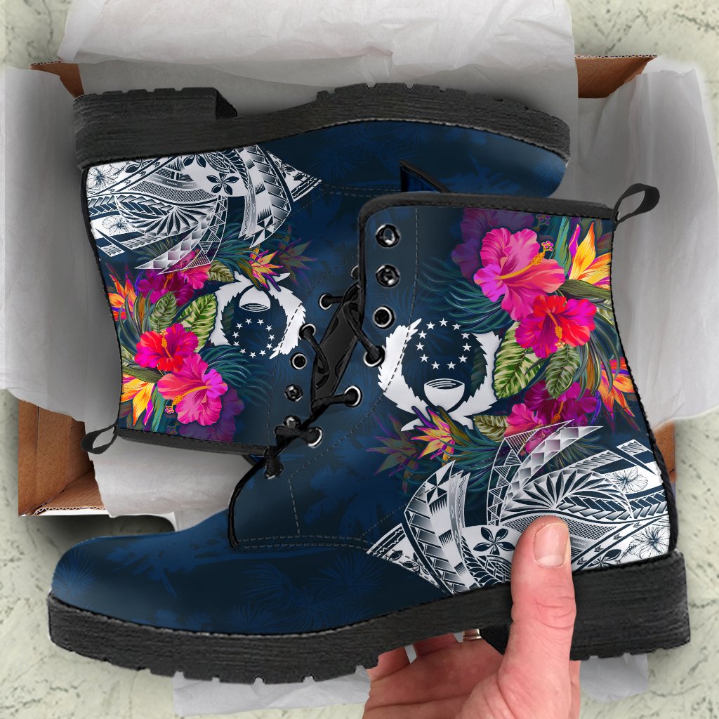 Pohnpei Leather Boots - Pohnpei Summer Vibes Blue - Polynesian Pride