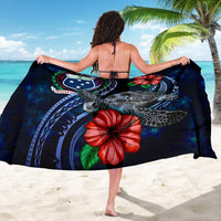 Samoa Polynesian Sarong - Blue Turtle Hibiscus - Polynesian Pride