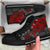 Tahiti Polynesian High Top Shoes - Red Turtle Hibiscus Flowing - Polynesian Pride