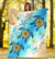 Hawaii Fresh Beach Turtle Plumeria Premium Blanket - AH - Brian Style - Polynesian Pride