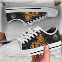 American Samoa Polynesian Low Top Shoes - Polynesian Turtle (Golden) - Polynesian Pride