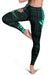 Hawaii Hibiscus Polynesian Kakau Turquoise Legging - Dry Style - AH - Polynesian Pride