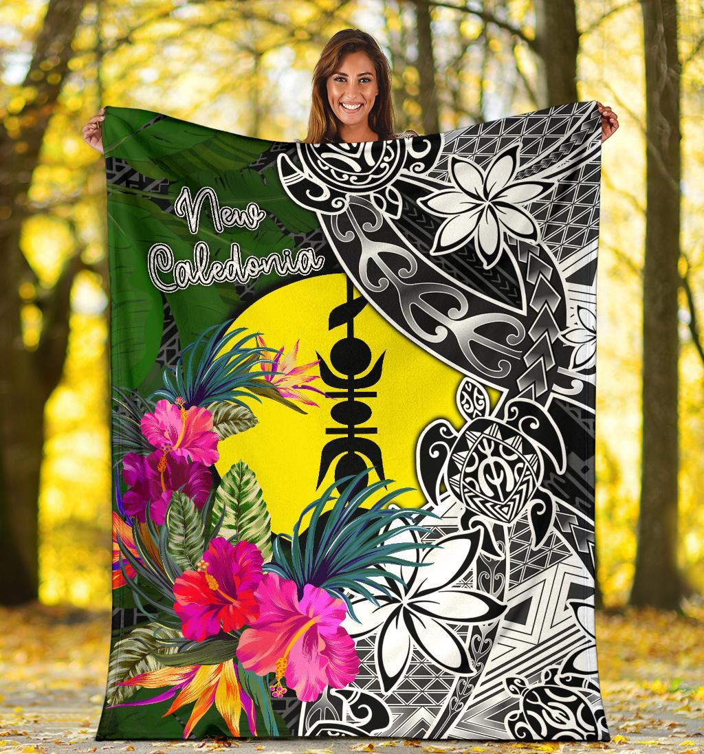 New Caledonia Premium Blanket - Turtle Plumeria Banana Leaf - Polynesian Pride