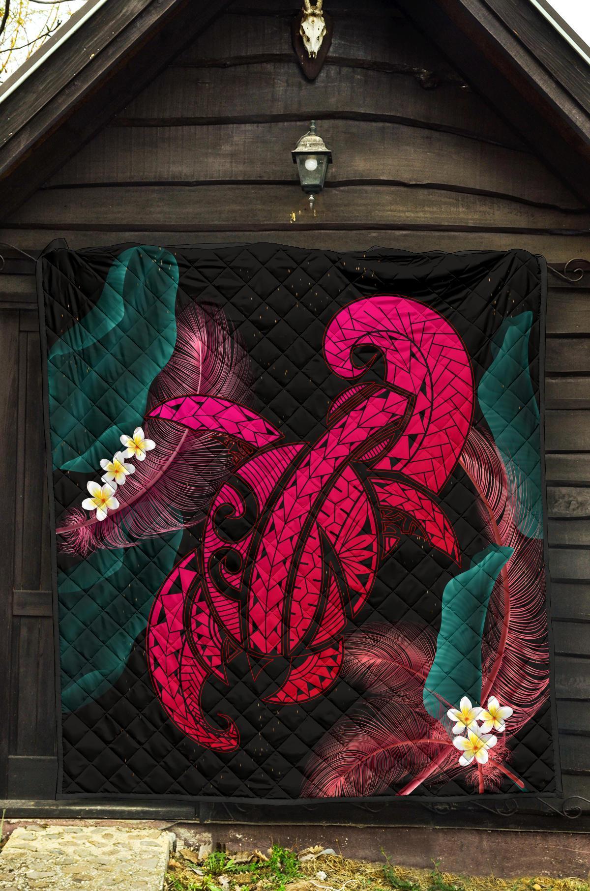 Hawaii Turtle Polynesian Tropical Premium Quilt - Ghia Style Pink - Polynesian Pride
