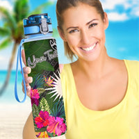 Marshall Islands Custom Personalised Hydro Tracking Bottle - Turtle Plumeria Banana Leaf - Polynesian Pride