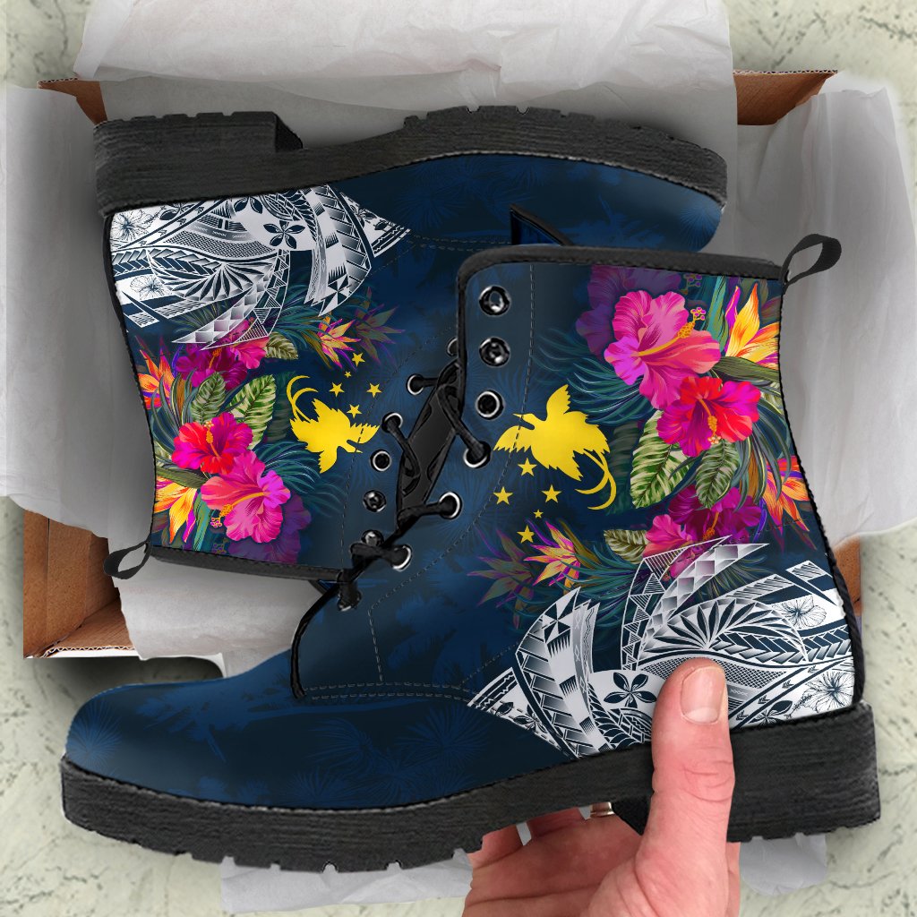 Papua New Guinea Leather Boots - Summer Vibes Blue - Polynesian Pride