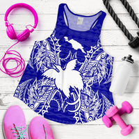 Papua New Guinea Polynesian Women Tank Top Map Blue - Polynesian Pride