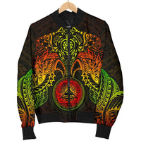 American Samoa Polynesian Bomber Jacket (Men) - Reggae Turtle Manta Ray - Polynesian Pride