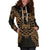 French Polynesia Polynesian Hoodie Dress Map Gold - Polynesian Pride