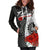 Tahiti Polynesian Hoodie Dress - Coat Of Arm With Hibiscus White - Polynesian Pride