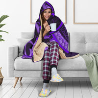 New Zealand Maori Mangopare Hooded Blanket Polynesian - Purple - Polynesian Pride