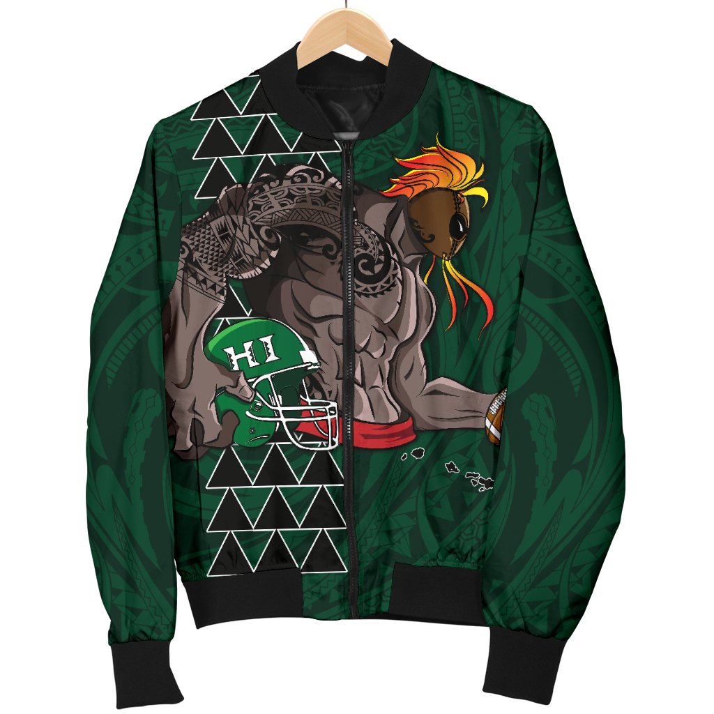 Kakau Hawaii Warrior Football Men's Bomber Jacket AH - Polynesian Pride