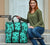 Polynesian Turtle Palm And Sea Pebbles Turquoise Hawaii Travel Bag - Polynesian Pride