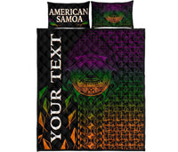 American Samoa Custom Personalised Quilt Bed Set - AS Seal Rocket Style - Polynesian Pride
