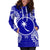 Chuuk Polynesian Hoodie Dress Map Blue - Polynesian Pride