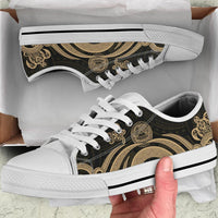 American Samoa Low Top Shoes - Gold Tentacle Turtle - Polynesian Pride