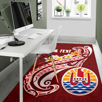 Tahiti Personalised Area Rug - Tahiti Seal Polynesian Patterns Plumeria - Polynesian Pride