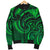 New Zealand Maori Mangopare Men Bomber Jacket Polynesian - Green - Polynesian Pride