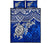 Tonga Polynesian Quilt Bed Set - Tonga Coat Of Arms & Blue Turtle Hibiscus - Polynesian Pride