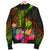 New Caledonia Polynesian Personalised Men's Bomber Jacket - Hibiscus and Banana Leaves - Polynesian Pride