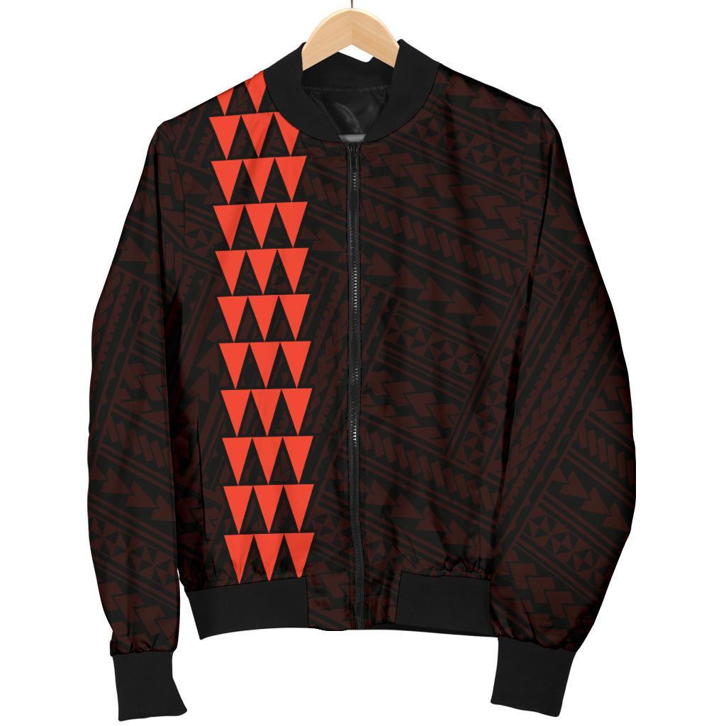 Hawaii Kakau Polynesian Anchor Personalized Men's Bomber Jacket - Orange - Polynesian Pride