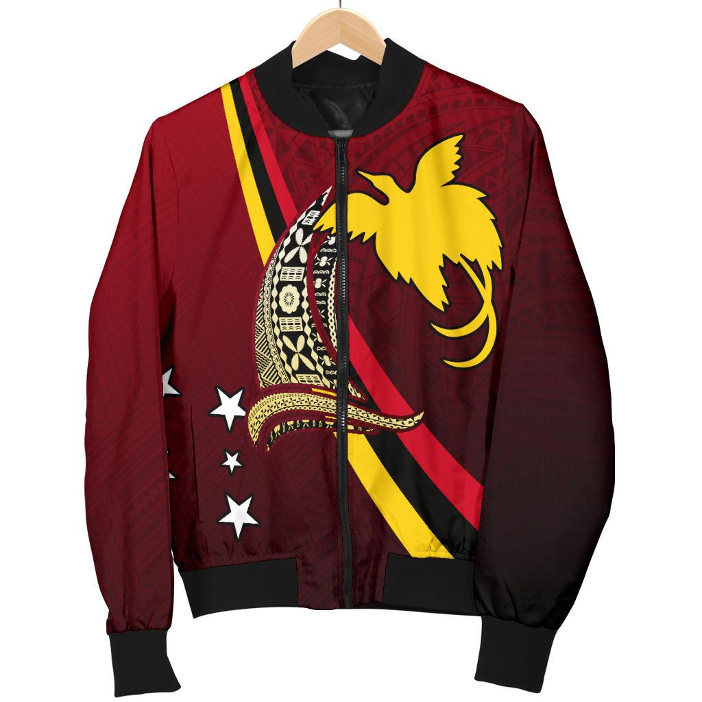 Papua New Guinea Men Bomber Jacket - Sailing Style RED - Polynesian Pride