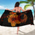 Hawaii Fish Hook Hibiscus Plumeria Poly Sarong - Orange - Polynesian Pride