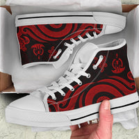 Vanuatu High Top Canvas Shoes - Red Tentacle Turtle - Polynesian Pride