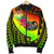 American Samoa Men's Bomber Jacket - Polynesian Hook And Hibiscus (Raggae) - Polynesian Pride