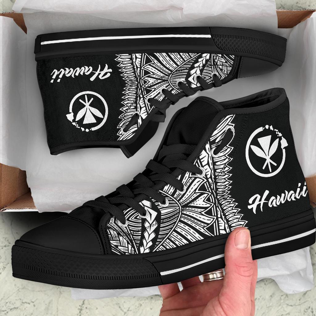 Hawaii Polynesian High Top Shoes - Hawaii Pride White Version - Polynesian Pride