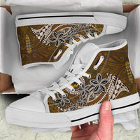 Pohnpei High Top Shoes - Polynesian Boar Tusk Unisex Black - Polynesian Pride