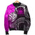 Samoa Custom Personalised Men's Bomber Jacket - Samoa Seal Wave Style (Pink) - Polynesian Pride