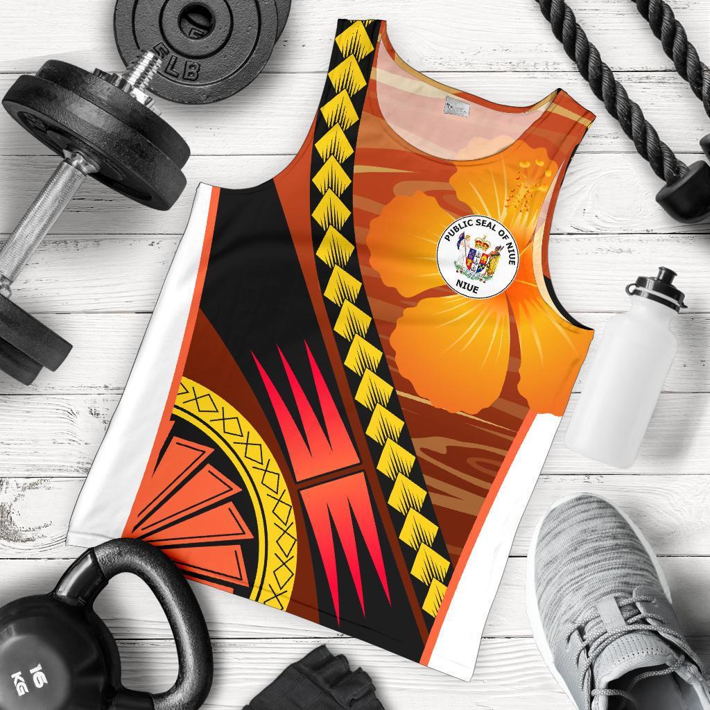 Niue Polynesian Men Tank Top - Sport Style Orange - Polynesian Pride