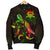 Tuvalu Polynesian Men's Bomber Jacket - Turtle With Blooming Hibiscus Reggae - Polynesian Pride